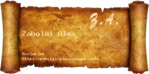 Zabolai Alex névjegykártya
